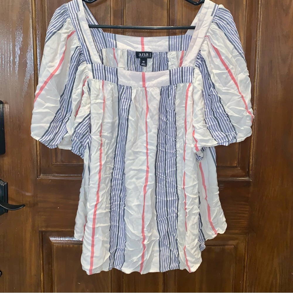 a.n.a. Light Striped Blouse